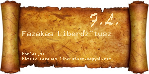 Fazakas Liberátusz névjegykártya